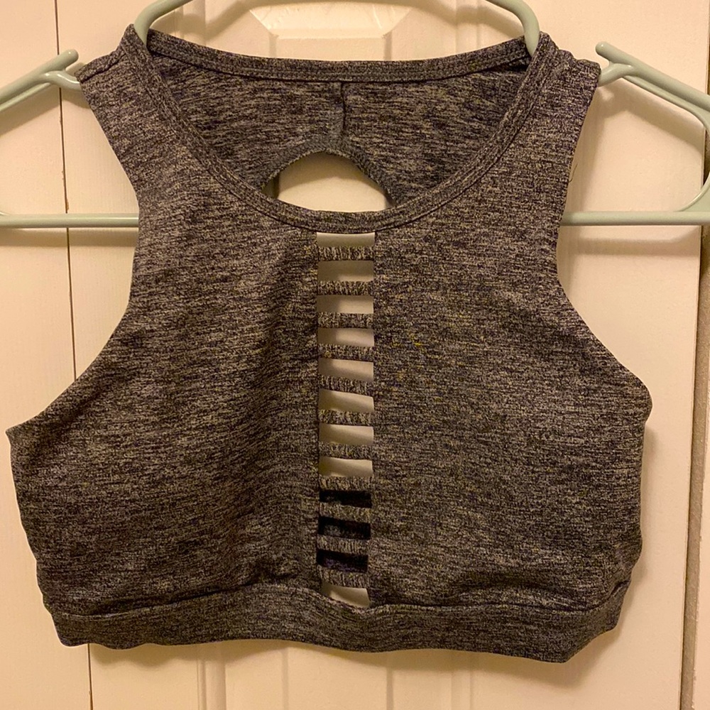 Forever 21 Sports Bra Gray Removable Cups Small